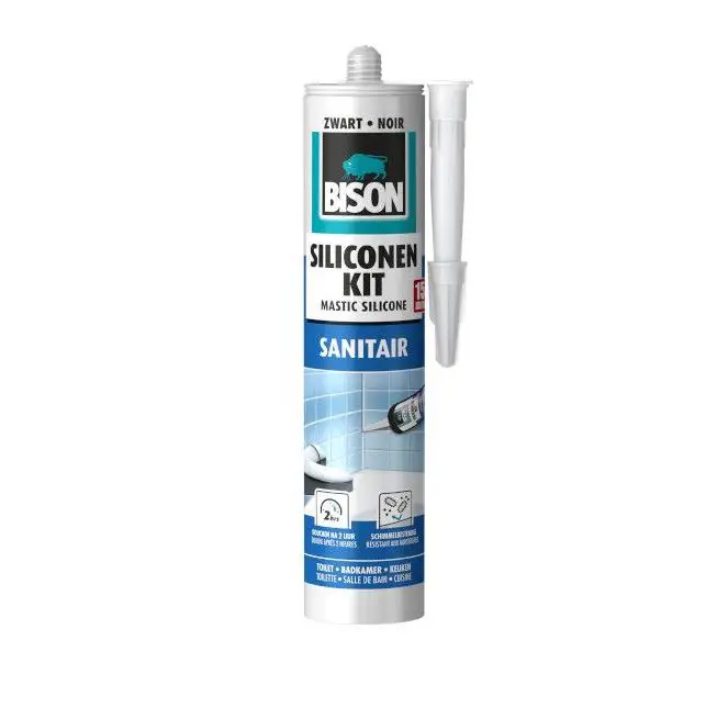 Bison siliconenkit sanitair zwart