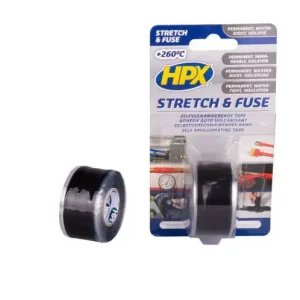 HPX Stretch & Fuse zelfvulkaniserende tape 25 mm x 3 meter zwart