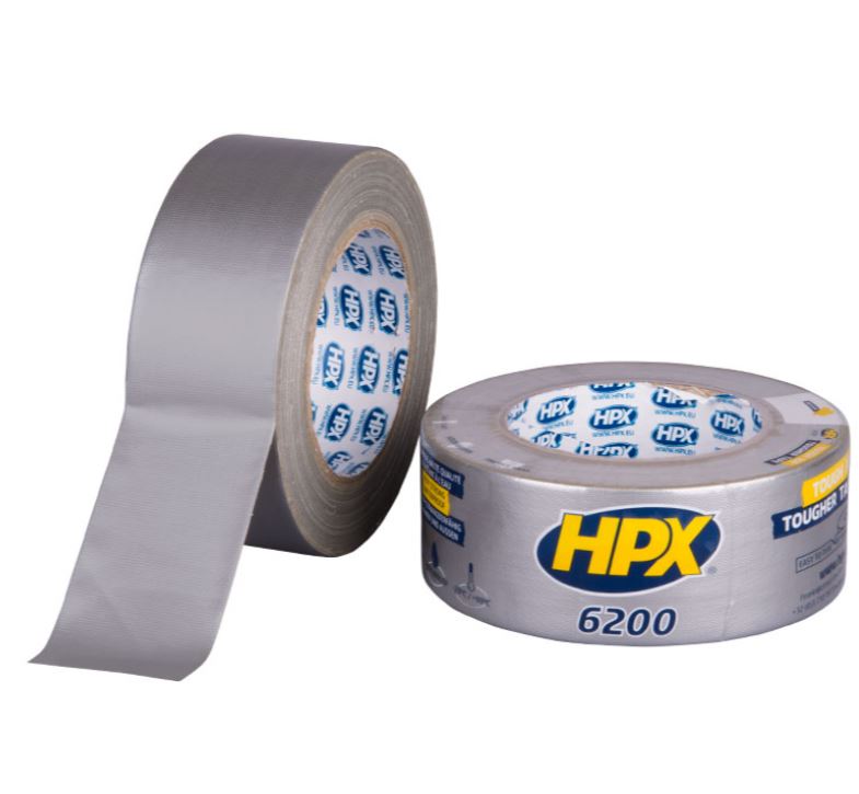 HPX duct tape 6200 pantsertape zilver grijs 48mm 50 meter