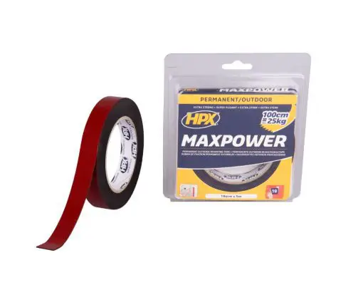 HPX Max Power zwart 19mm x 5 meter